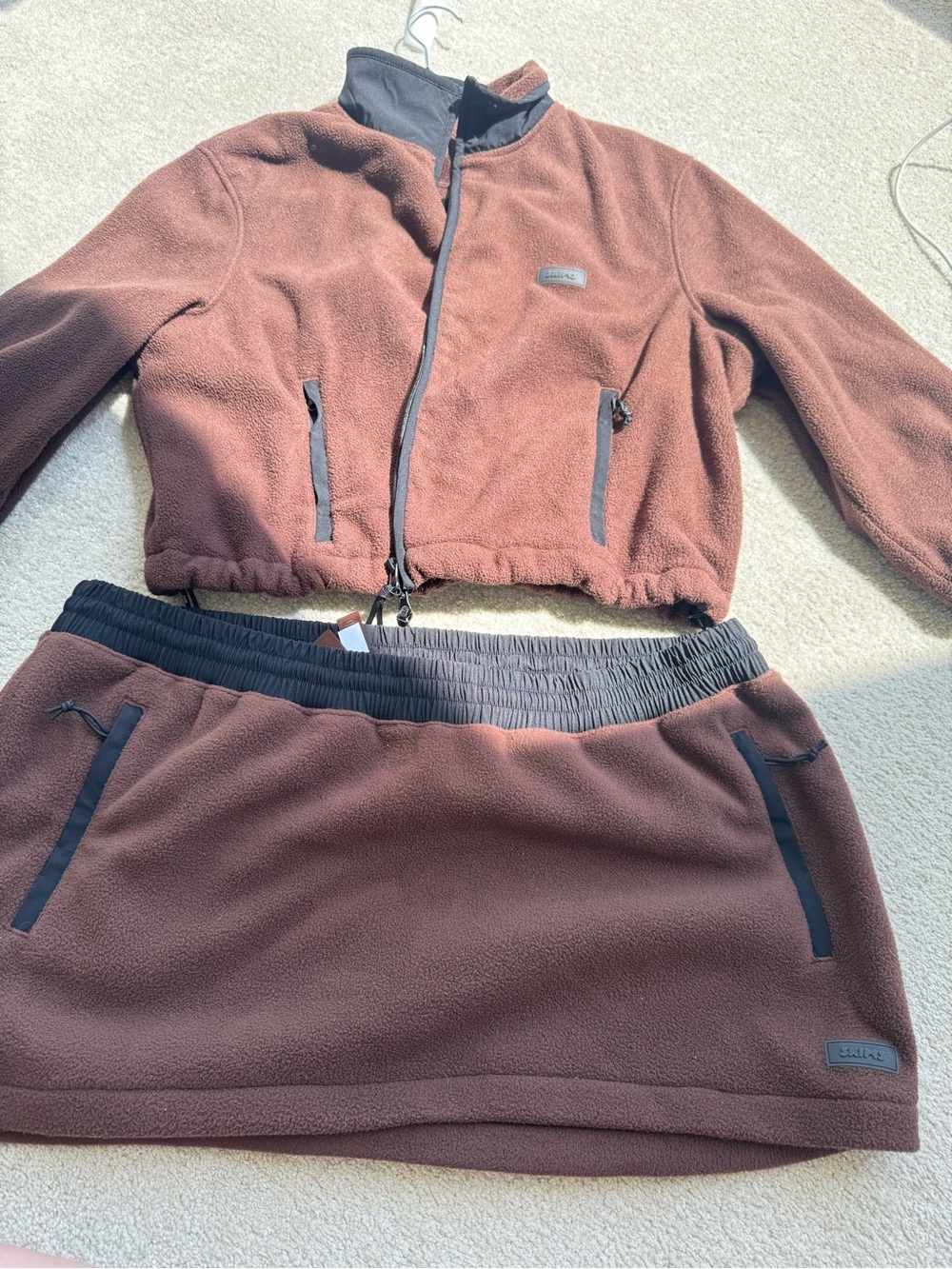 SKIMS set XL Fleece Jacket and Skirt